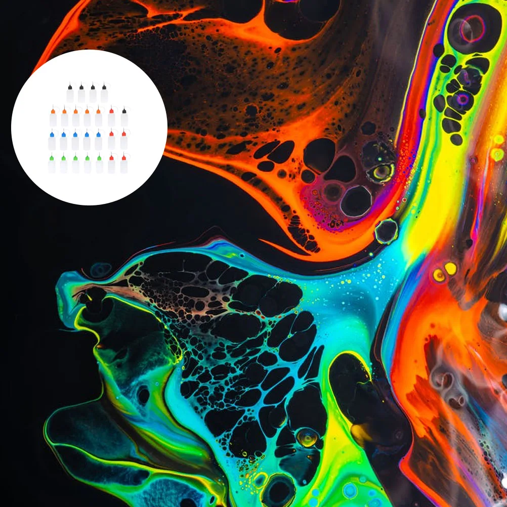 

25Pcs Pigment Bottles Precision Needle Tip Squeeze Bottles for Glue Paint Dispensing Multi-Color Resistant to Leakage Household