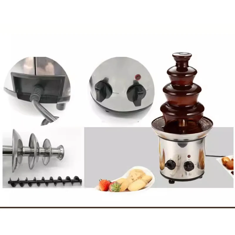 

Household Professional Large Chocolate Fountain Machine Automatic Melting Tower Chocolate Waterfall Machine Sweet Melting Pot