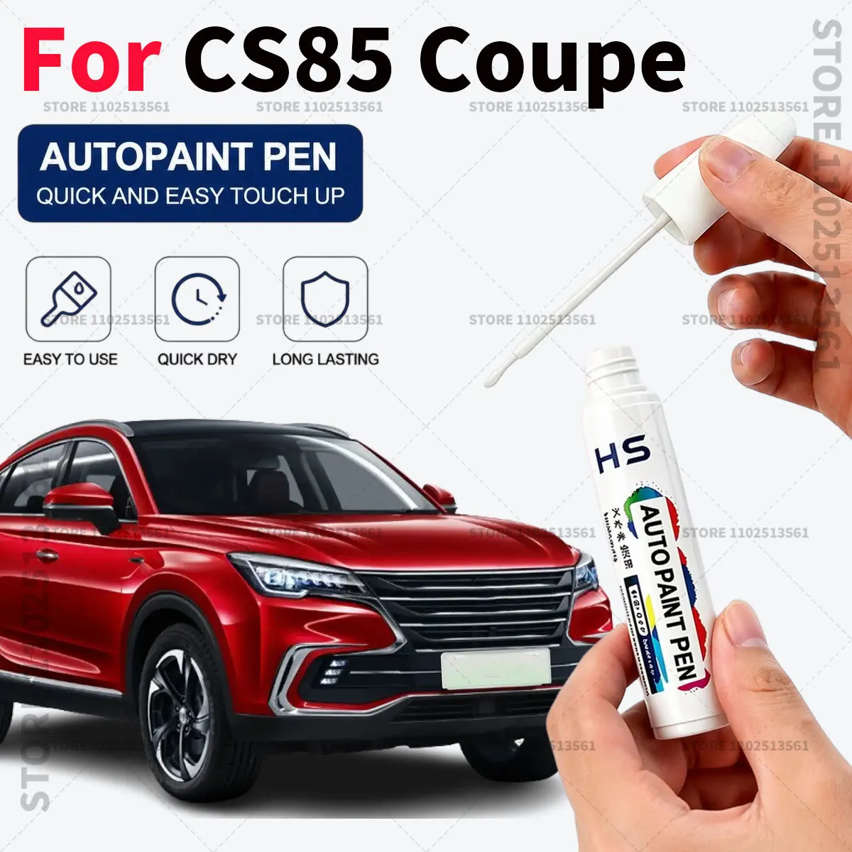 Car Paint Repair Pen Restores Original Factory Paint Finish crystal red sliver gray quite black purple For Changan CS85 Coupe