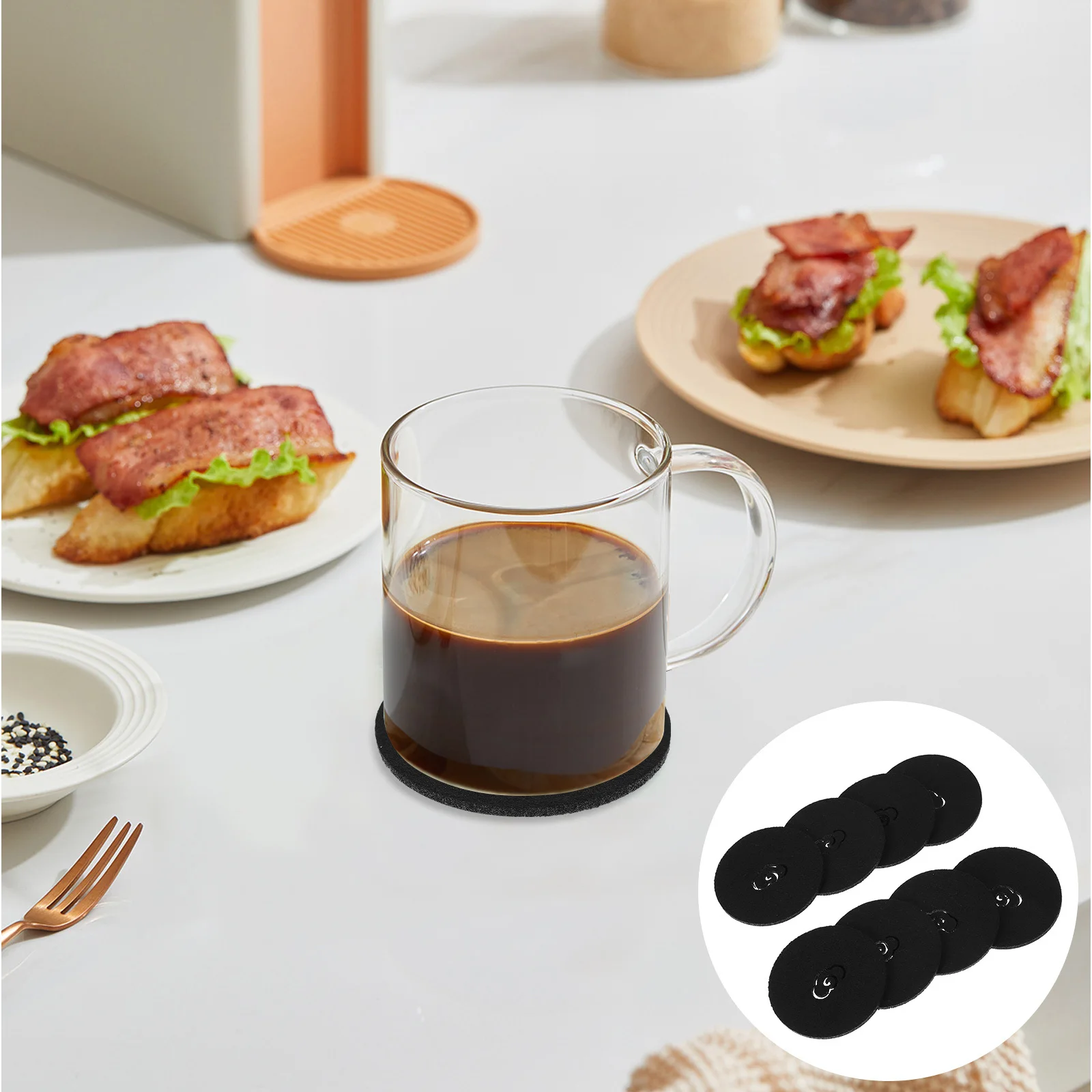 

8Pcs Felt Drink Coaster Teacup Mat Coffee Cup Cushion Mug Pad Heat Resistant Table Protection Cup Mat Drink Pad