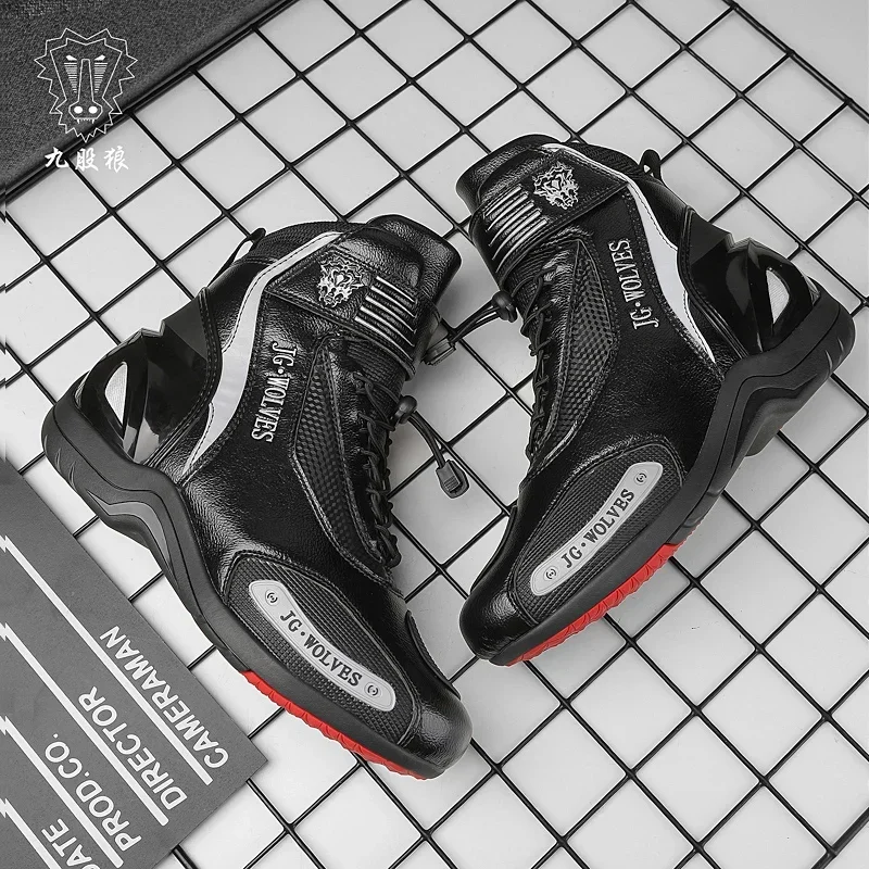 Botas de moto impermeables para hombre y mujer, botines de viaje a campo traviesa, transpirables y resistentes al desgaste, zapatos de ciclismo