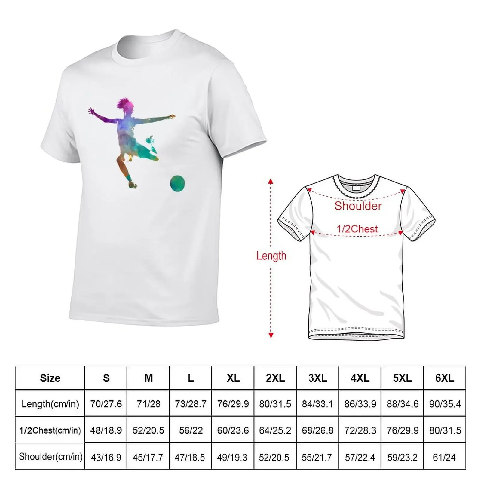 Woman soccer player 03 in watercolor T-Shirt quick-drying heavyweights graphic t shirt vintage plain black t shirts men