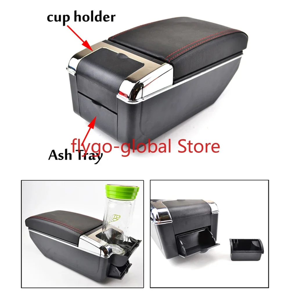 

Подлокотник ящика для содержания магазина подходит для современной внутренней двойной черной кожаной пепельницы i10. 2007-2017