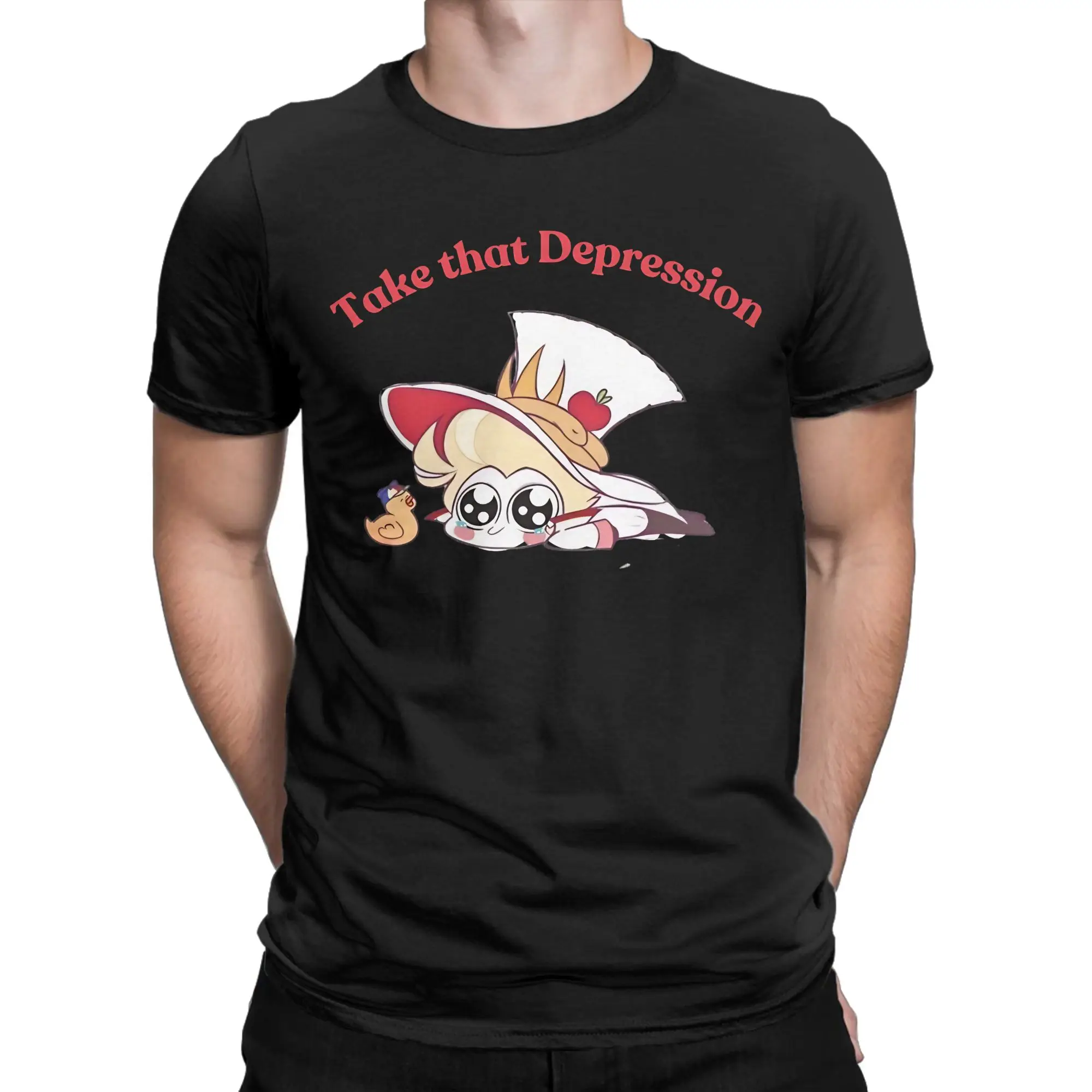 Take That Depression Cute Haz Bin  Men's T Shirt H-Hazbins Hotels Casual Tee Shirt O Neck T-Shirt 100% Cotton Plus Size Clothing