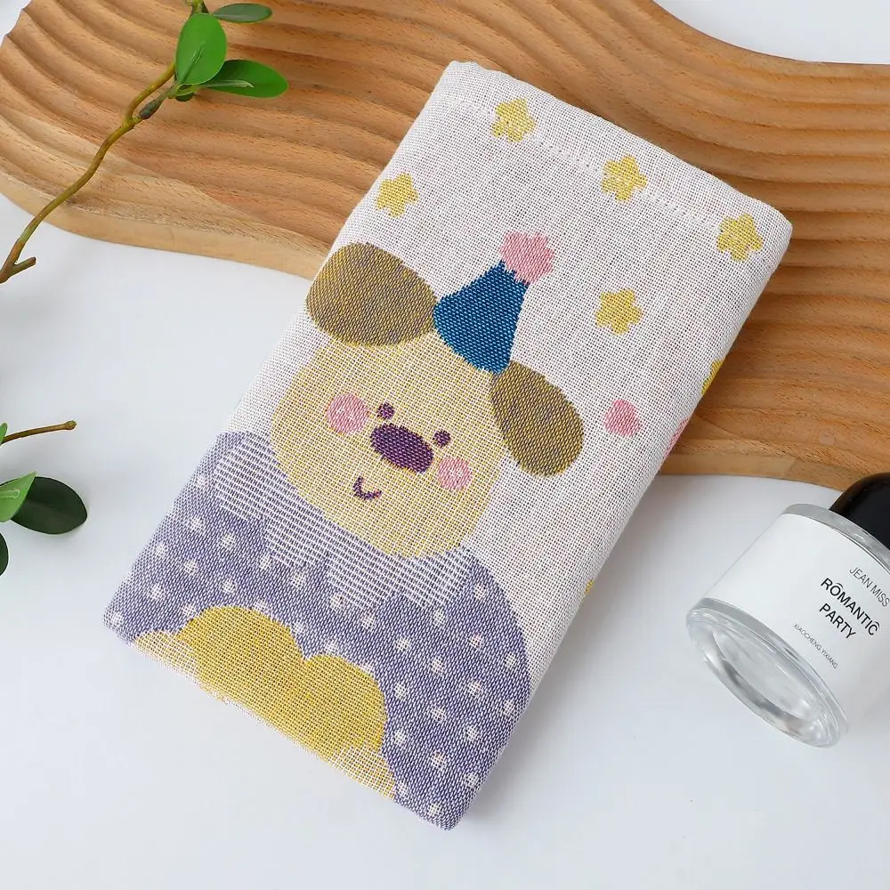 New 34*40cm Pure Cotton Dish Cloth Decorative Quick Dry Tea Towel 4 Layer Cotton Gauze Cartoon Washcloths for Home Restaurant