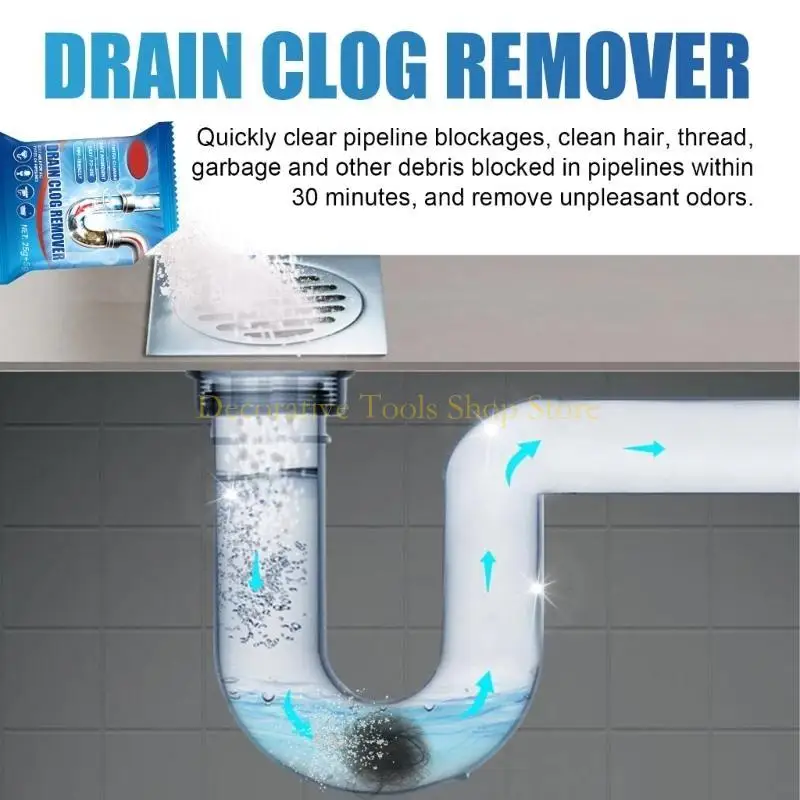 QX2E Powerful Sink Drain Cleaner Good Efficiency Clog Remover Deodorizing Powder