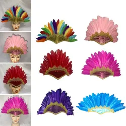New Feather Feather Headdress Head-mounted Colorful Headwear Adjustable Colored Headwear Fancy Dress Party