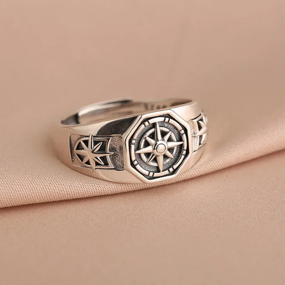Charm Simple Poseidon Star Rings For Women Retro Retro Hip-hop Copper Opening Index Finger Ring Gothic Jewelry Accessories