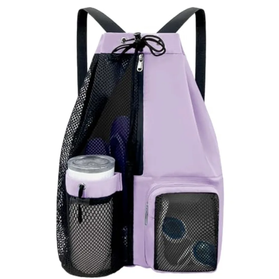 Beach Backpack with Wet Pocket Drawstring Mesh Beach Bag Waterproof Swimming Pool Backpack for Men and Women