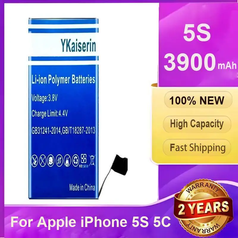 

Аккумулятор большой емкости для Apple iPhone 5S 5C, 3900 мАч, стабильный источник питания, аккумулятор для мобильного телефона + номер отслеживания