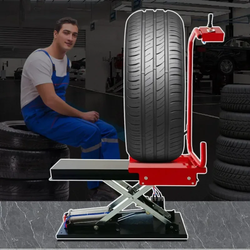 Small Balancing Machine Load 100kg Automatic Tire Loader Tire Lifting Machine Lift Car Pneumatic Tire Lifting Platform Pick Up T