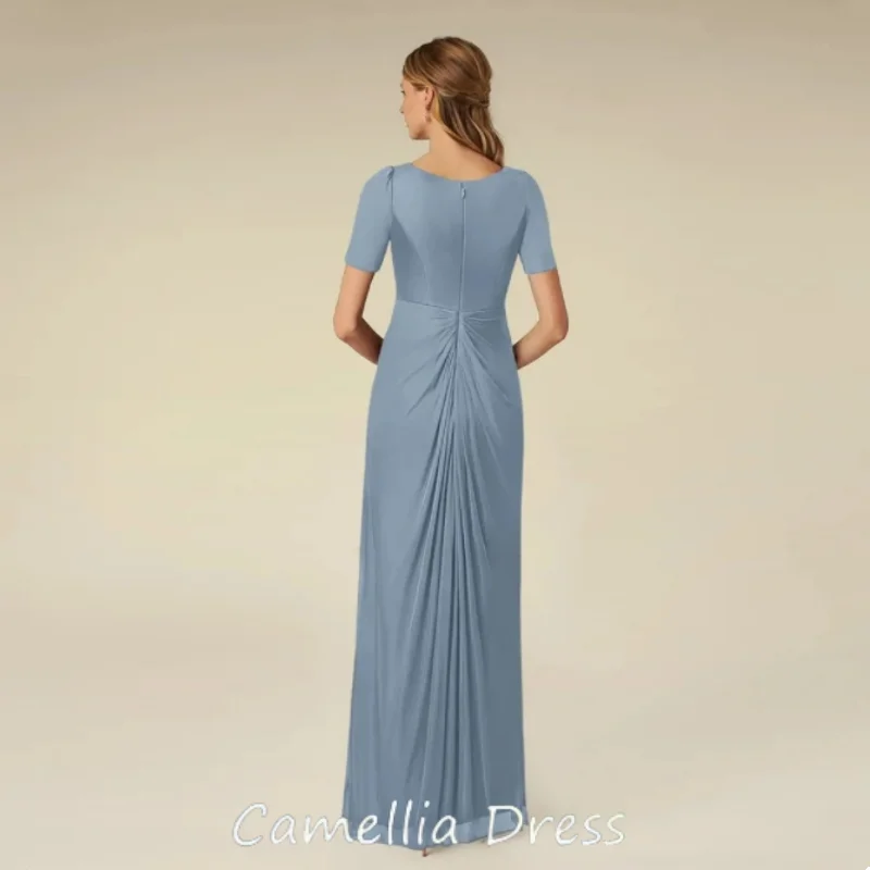 Vestido plisado De chifón para madre De la novia, traje sin tirantes De manga corta para fiesta De boda, verano, 2024