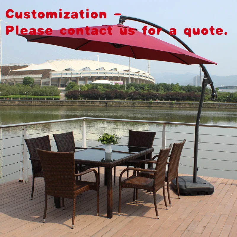 

custom.Banana Commercial Outdoor Parasol in Charcoal Gray Courtyards Gyms Hotels Parks Leisure Use