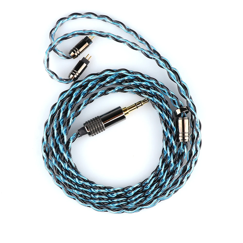 Tripowin Danube Cable 8-rdzeniowy posrebrzany kabel OCC z miedzi + 32-przewodowy pleciony kabel słuchawkowy IEM z warstwą zewnętrzną PVC 28 AWG
