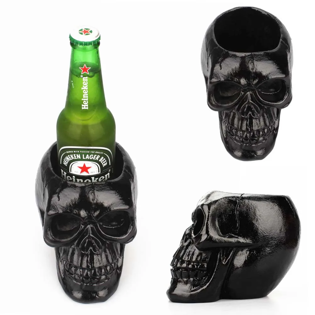 

Skull Storage Box Desk Accessories Holder Organizer Black Pen Decor Halloween Party Ornaments Funny