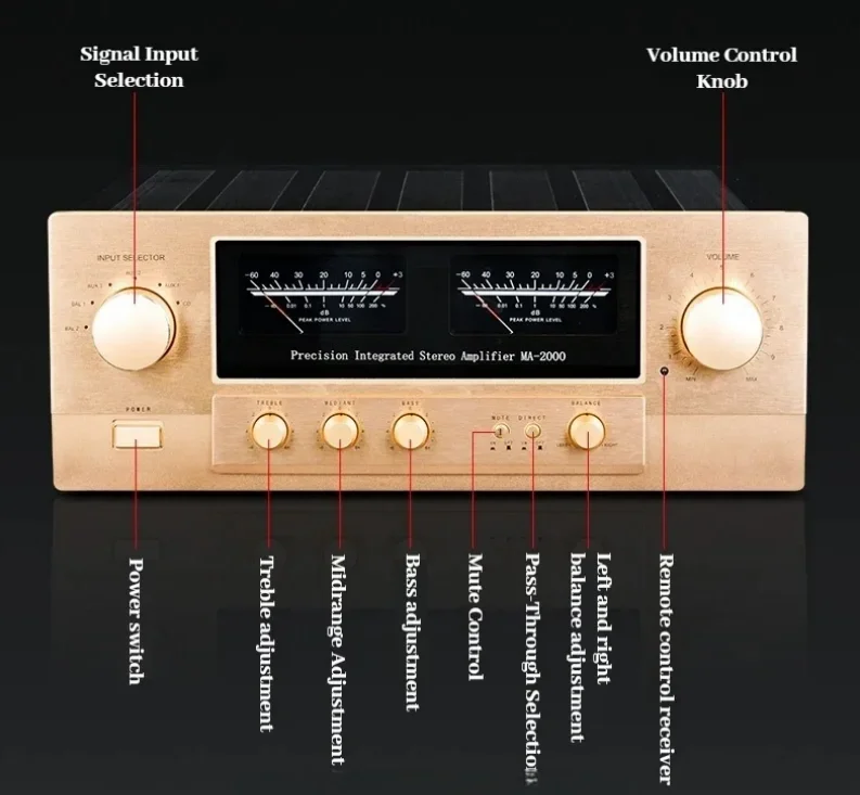 

Reference Accuphase E405 HIFI Мощный позолоченный ламповый дом с дистанционным управлением Полностью балансный встроенный усилитель мощности