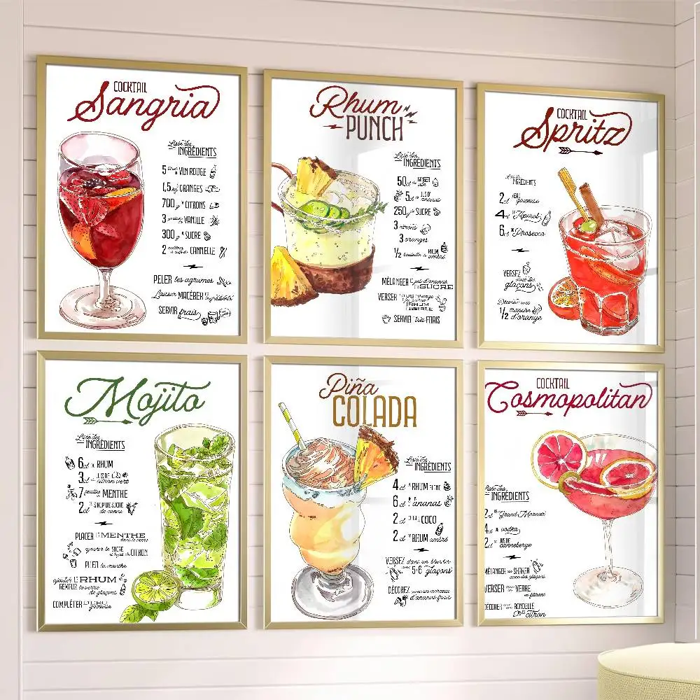 

Cocktail Wine Ins Modern Poster Posters,waterproof Paper Stickers,coffee Shops,bar Living Rooms