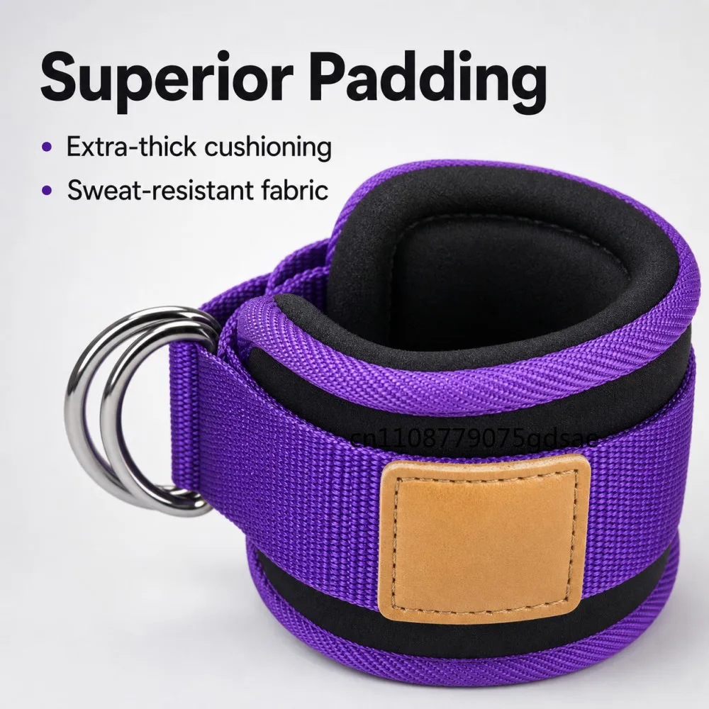 1Pcs Adjustable Padded Ankle Wrist Cuffs Padded Straps D-Ring Glute Kickback for Cable Machine, Ideal for Glutes Exercises ﻿