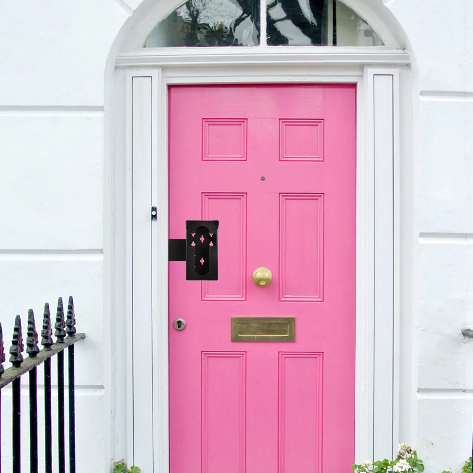 Uchwyt do dzwonka bez wiercenia, zabezpieczający przed kradzieżą, uniwersalny, odporny na warunki atmosferyczne, metalowy wspornik, łatwy montaż.