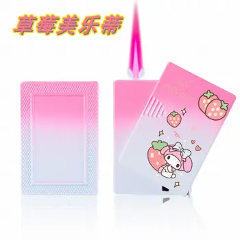 Nový Sanrio Kawaii Cartoon Hello Kitty Zapalovač Kovový Jet Torch Růžový Flame Poker Zapalovač Větruodolný Hrací Karty Zapalovače Zábavná Hračka 6 nejlepší prodej zapalovač Hello Kitty - №3