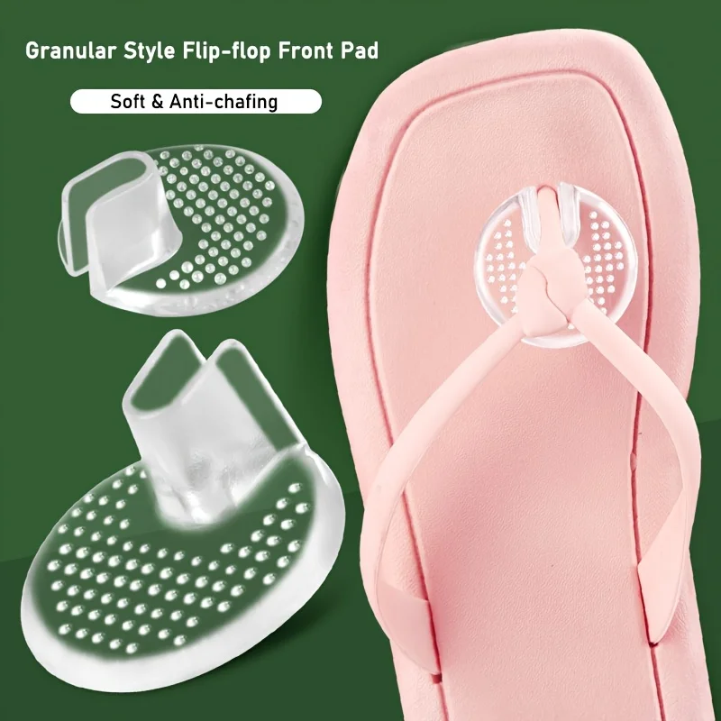 Transparent Silicone Forefoot Cushion Pads Anti-Slip Slipper Forefoot Pads Soft Flip-Flop Pad Toe Protectors Massage Shoe Insole