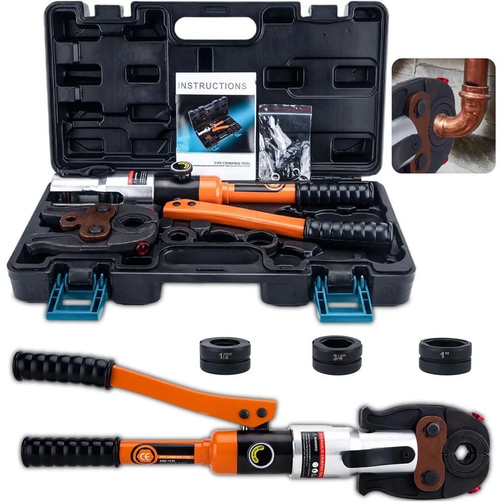 

Copper Pipe Crimping Tool, Copper Tube Fittings Hydraulic Pipe Crimping Tool, for Confined Spaces and Tee Fittings,
