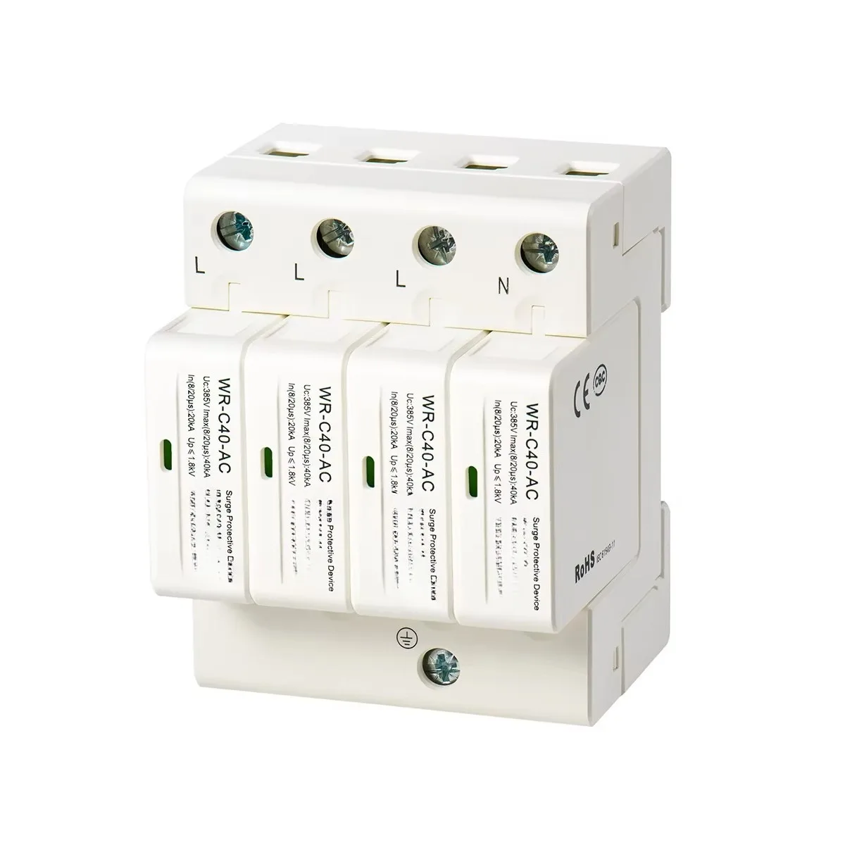 4 Pole 20KA-40KA 380V AC SPD Surge Arrester Surge Protection Device