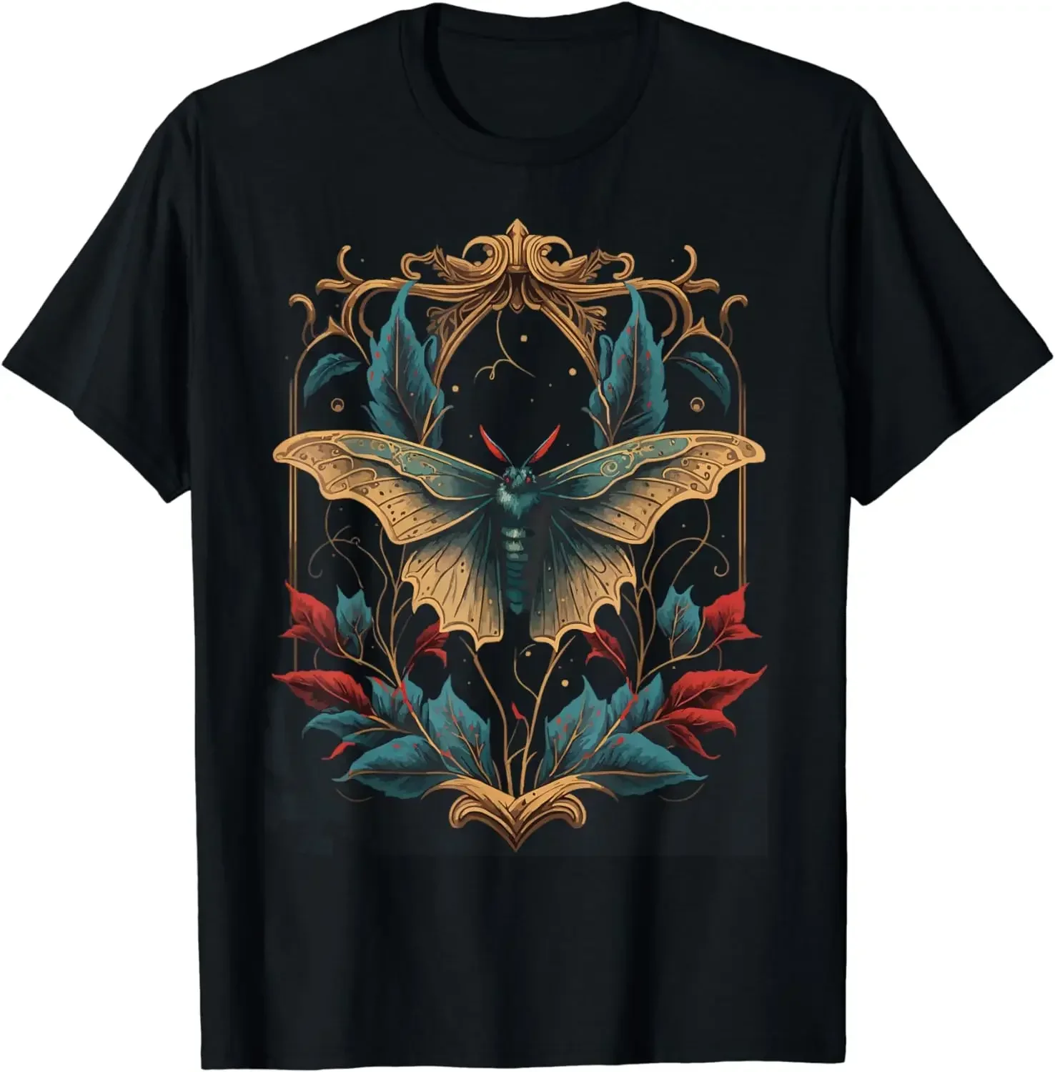 Summer men Clothing Tops  Gothic  Graphic T Shirts  Ropa De Mujer  Gothic Moth Witchcore Aesthetic Witchcraft Occult T-Shirt