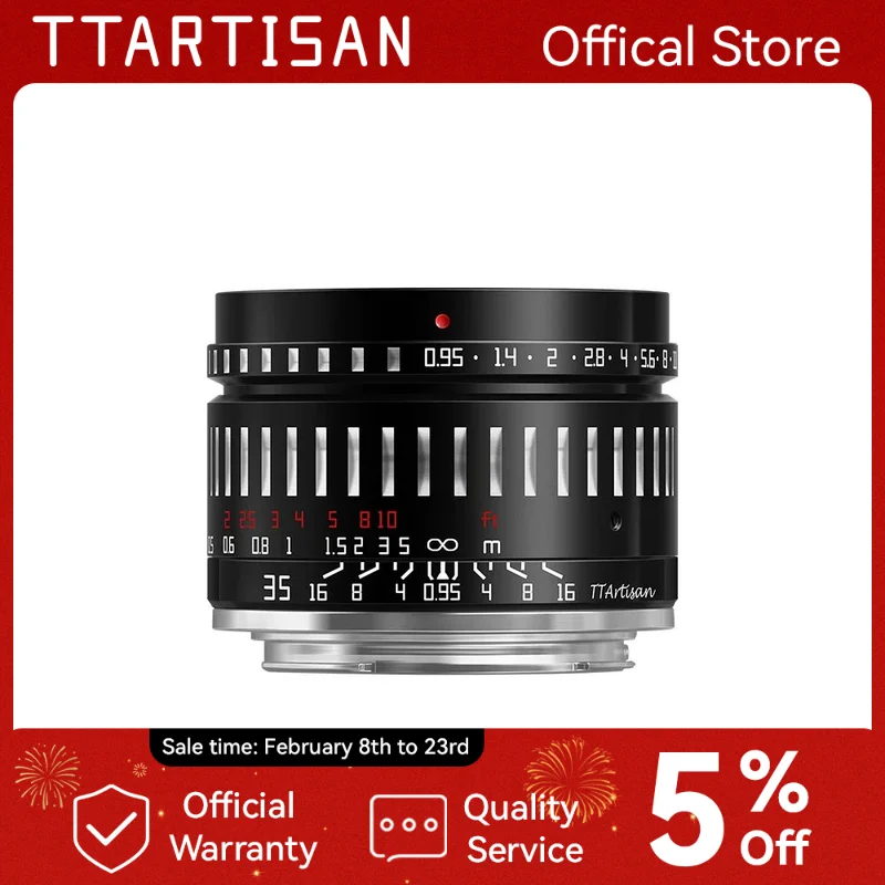 

TTArtisan 35mm F0.95 Large Aperture Prime Lens for Sony E Mount Fujifilm X Canon M Canon RF-S Leica L Nikon Z Camera
