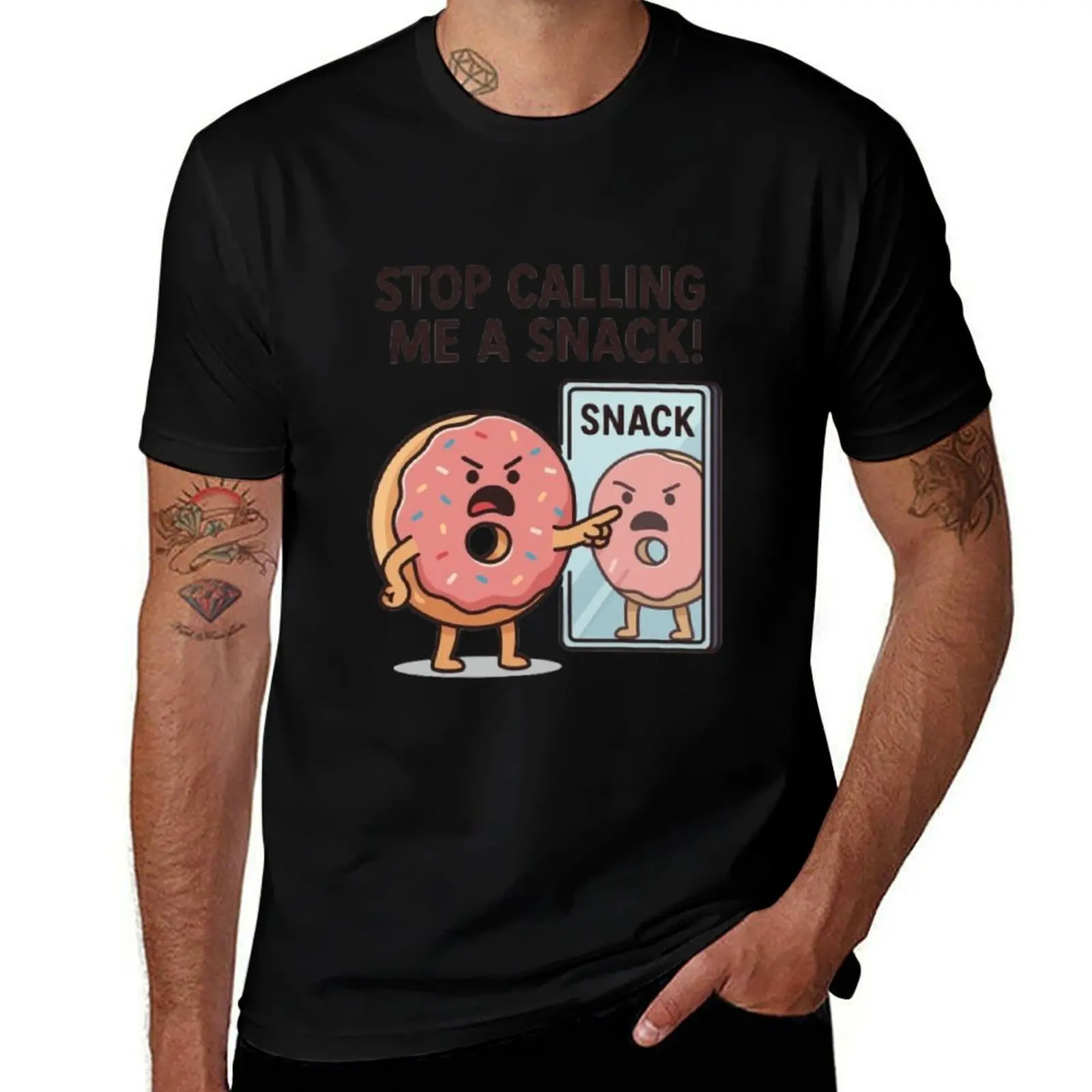 

Stop Calling Me a Snack – Funny Angry Donut Cartoon T-Shirt custom t shirt graphic t shirts sweat custom t-shirts Men's t-shirts