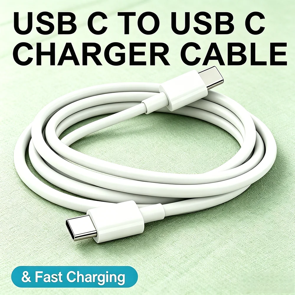 2M Fast Charging USB-C Cable, 1Pack Type C to C Cord for iPhone 15-17, Samsung Galaxy, Huawei, LenovoSmart Devices,iPad