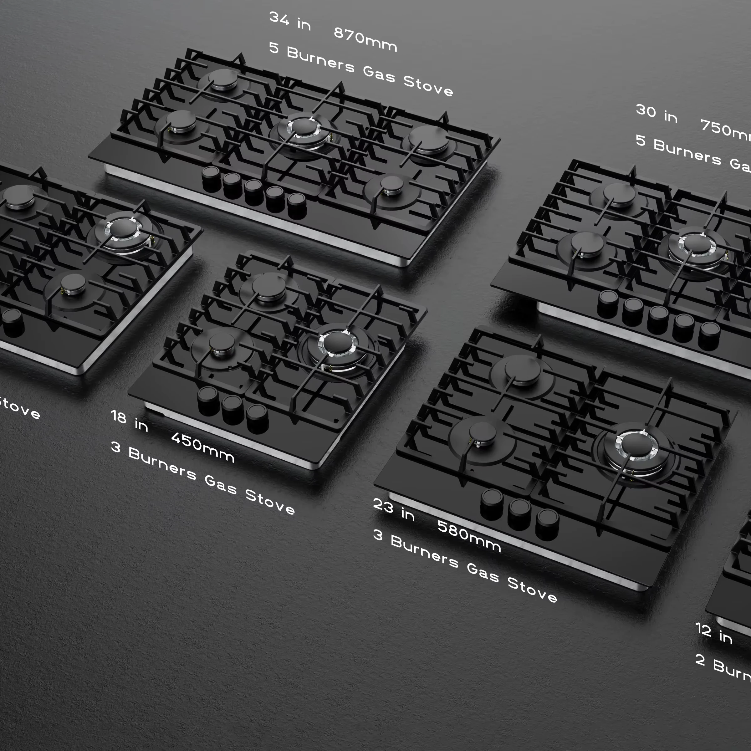 Built in Gas Stove Four Burner Stainless Steel Cooktop Designed for Embedded Kitchen Installation With Stable Flame Control