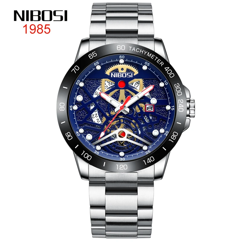 

NIBOSI Fashion Tourbillon Quartz Watch 2023 New Luxury Personalized Men Watch Luminous 30M Waterproof Clock Steampunk Reloj 2388