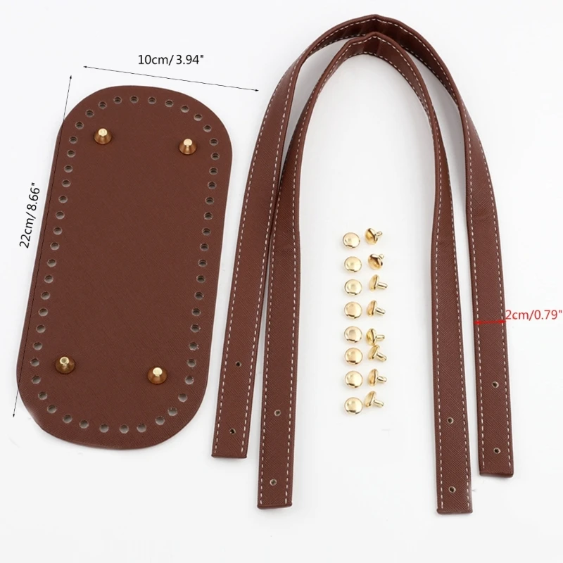 E74B Lightweight Bag Bottom & Strap Set Bag Makings set Crochet Bag set Handbag Replacements set including PU Leather Base