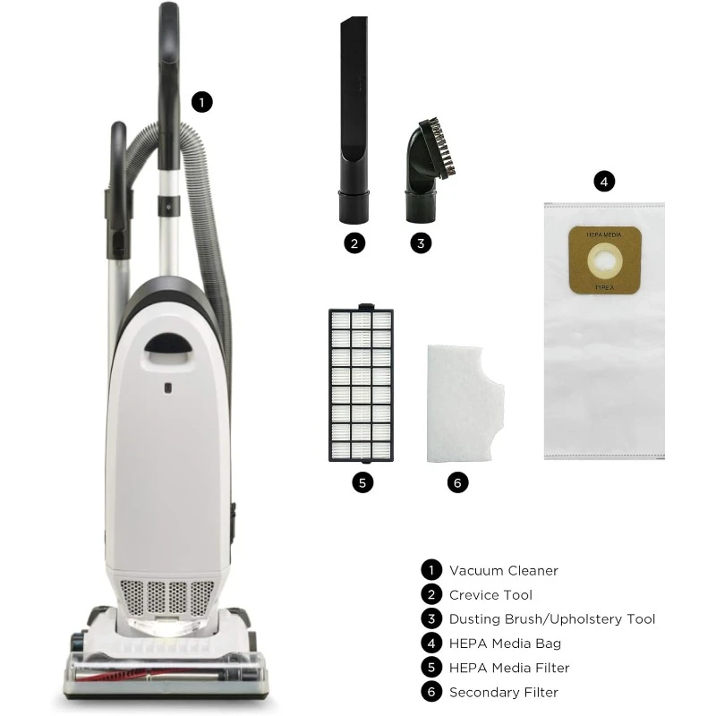 Allergy Bagged Vacuum Cleaner for Carpet and Hardwood, Multi Surface Upright Vacuum Cleaner with Certified,Pet Vacuum,