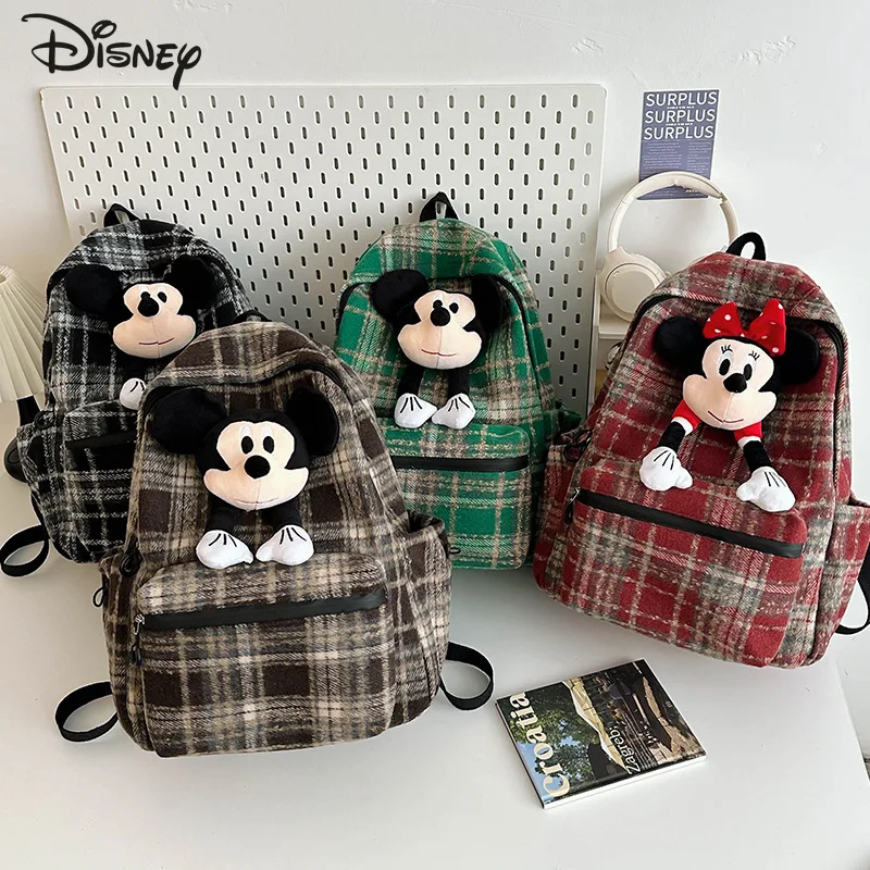 

Mickey 2026 New 3D Doll Backpack Fashionable High Quality Student Backpack Cartoon Versatile Large Capacity Girl Travel Backpack
