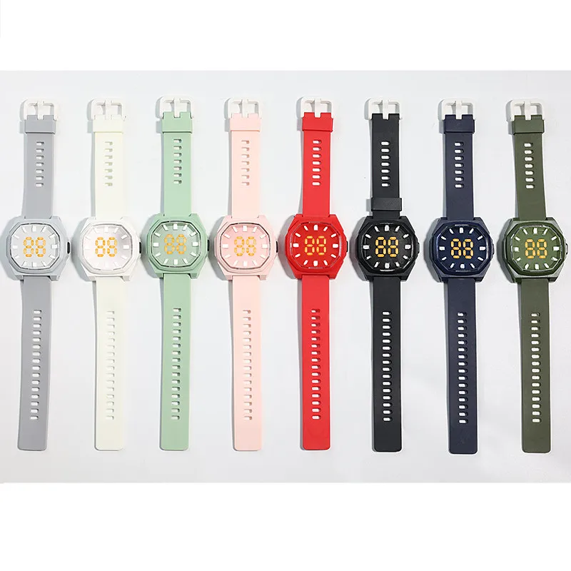 Sport Digital Watch for Children Multi-Color LED Electronic Watch Silicone Strap Casual Luminous Calendar Display Kids Watch