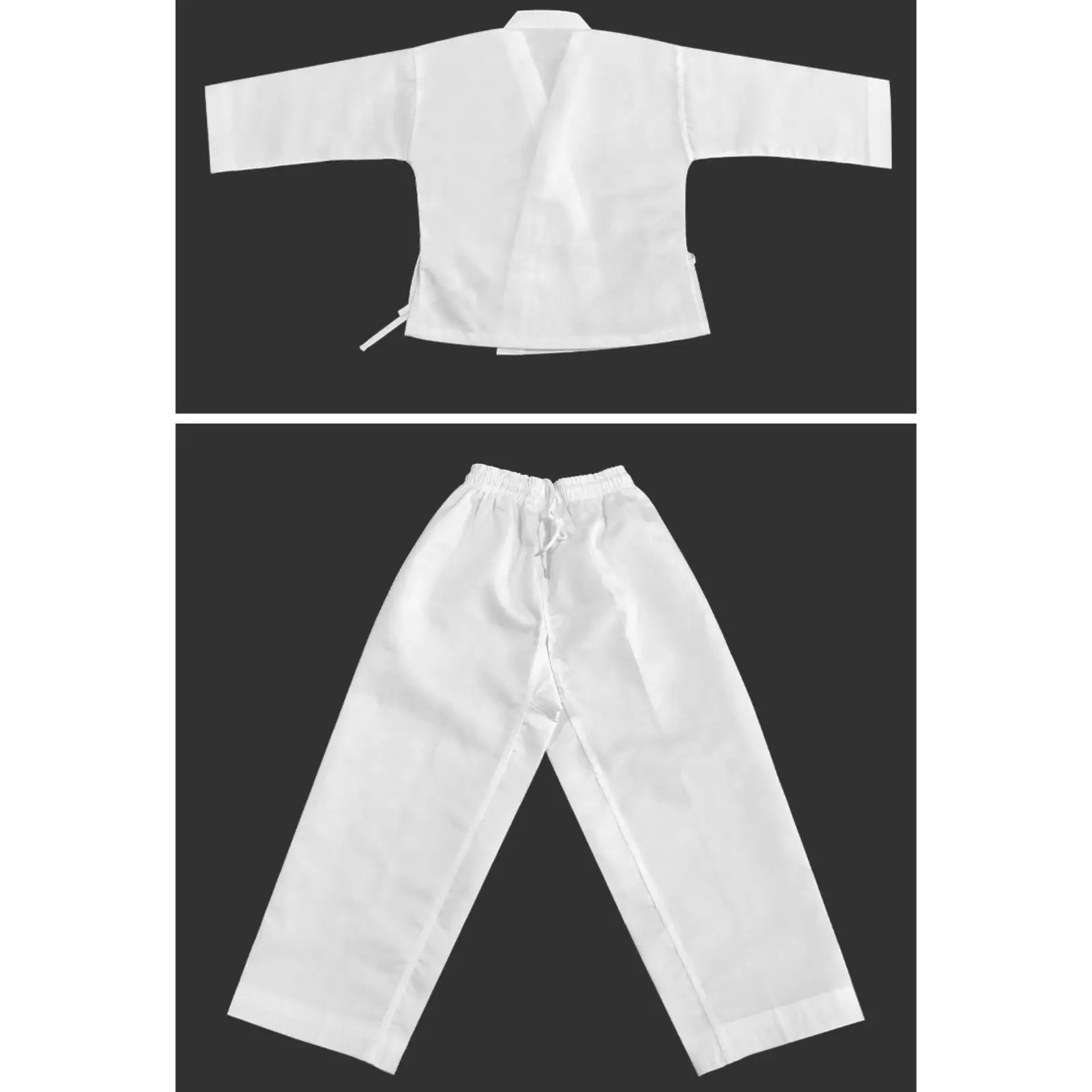 Karate Clothing Set with Belt for Kids Training Lightweight Polyester Cotton Gi Uniform Breathable Long Sleeve Suit for Sparring