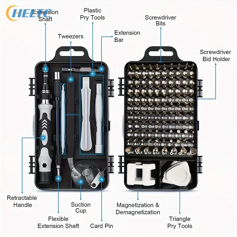 115-in-1 Mini Precision Screwdriver Set For Car Computer PC Mobile Phone And Device Repair Insulated Hand Home Tools