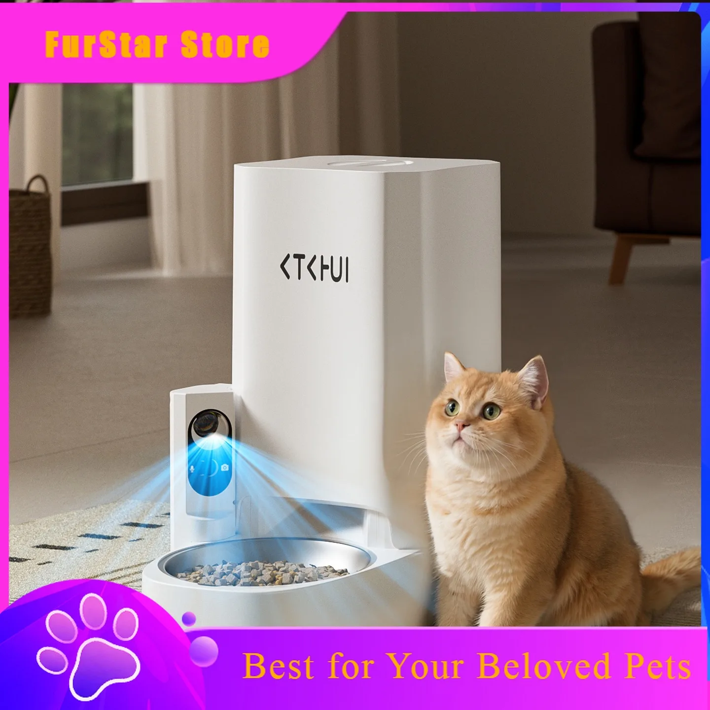 FurStarNew Smart XL Capacity Pet Feeder With Wide-Angle Camera, Timed Portion Control For Cats & Dogs, APP Controlled Dispenser