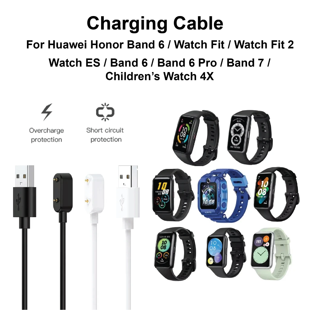 Cable de Carga USB para Huawei Band 10/9/8/7/6, Cable Cargador para Huawei Watch Fit 3/Fit 2/Fit/Honor Watch ES