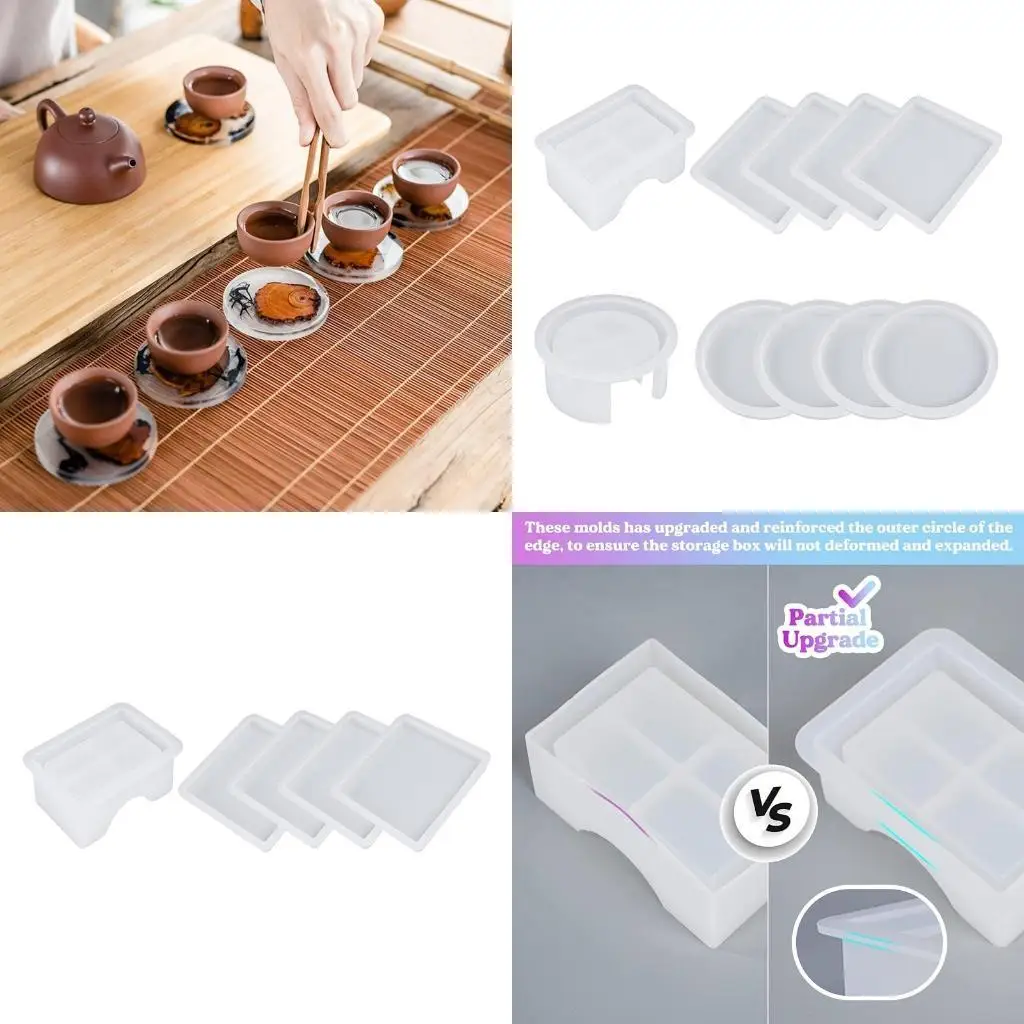 

J78F комплект силиконовых форм для подставок, форма для подставок из эпоксидной смолы, сделай сам, кристаллическая эпоксидная из