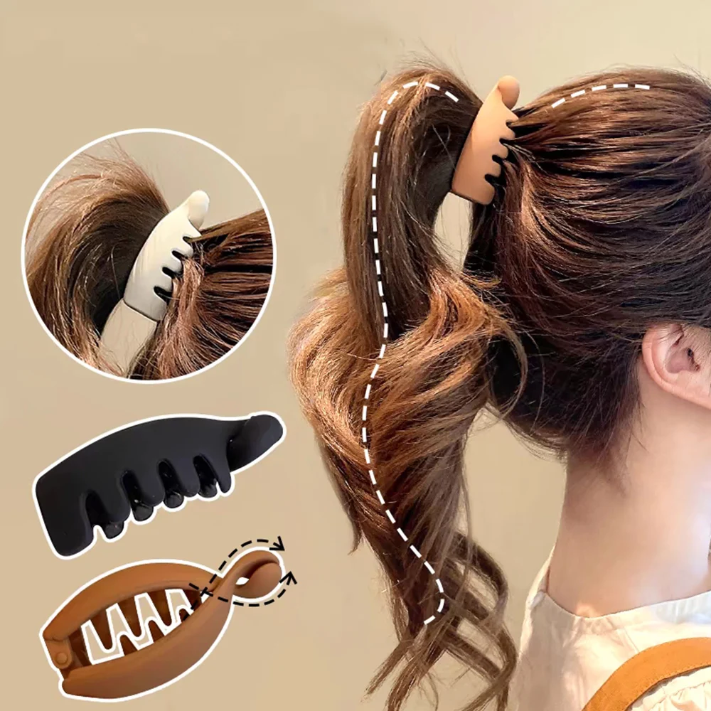 

Korean Twist Claw Clips High Ponytail Styling Tool Solid Color Banana Clip Girls Headwear Hair Accessories Crab Hairgrip INS