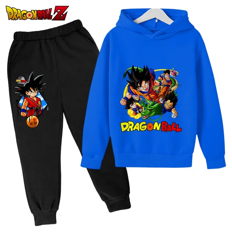 New Dragon-ball Hoodie Kids Spring Sportswear Boys and Girls Goku Sweatshirt Boys Clothes Girls Set Hoodie Pantsuit Children