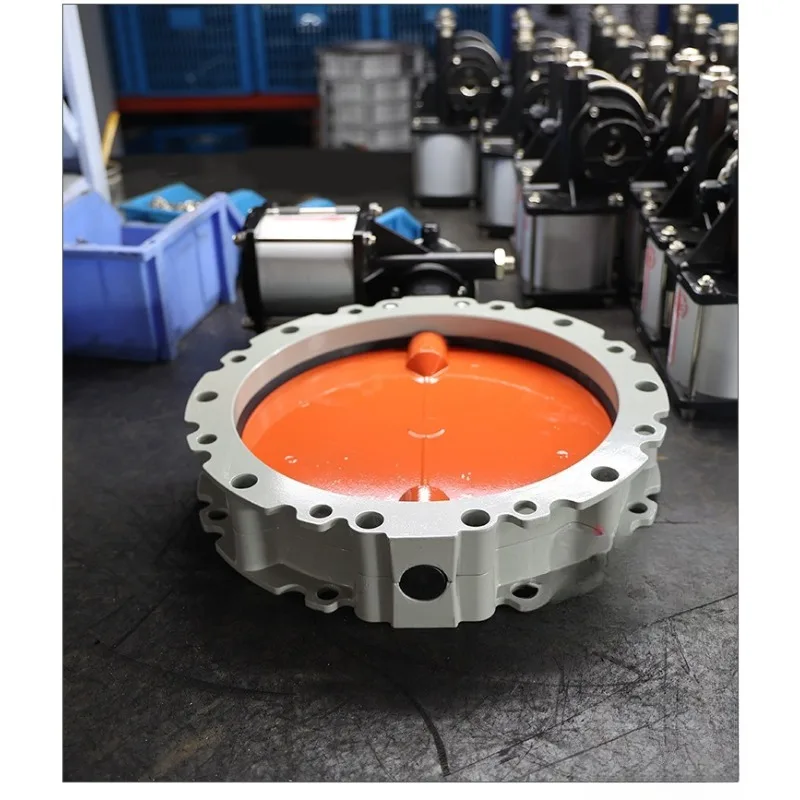Pneumatic dust valve V2FS double/single flange DN100-600 powder cement mixing aluminum alloy V1FS