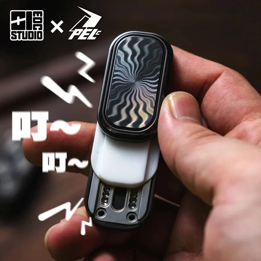 01EDC & PEL STUDIO Guilloche NO.10 Shell 2.0 Fidget Slider Stress Relief Toy Anxiety Relief Gadget ADHD-friendly EDC Pocket Toy