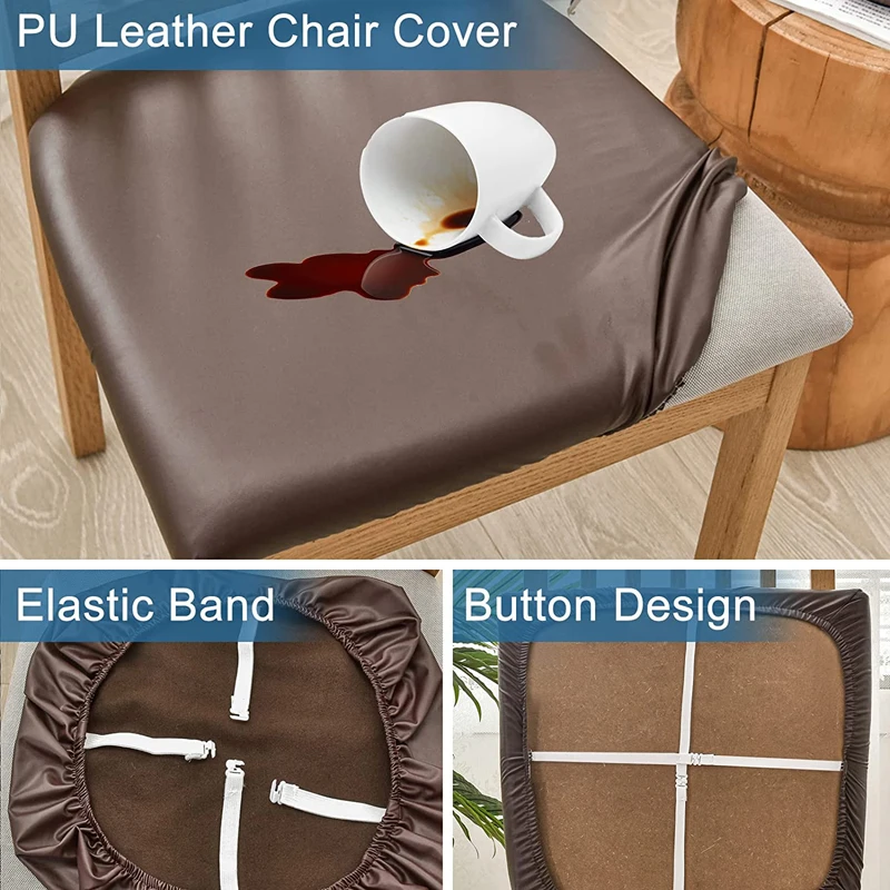 100% waterproof PU seat cover chair slipcovers for dining room chair protector chair cover elastic solid stretch chair cover