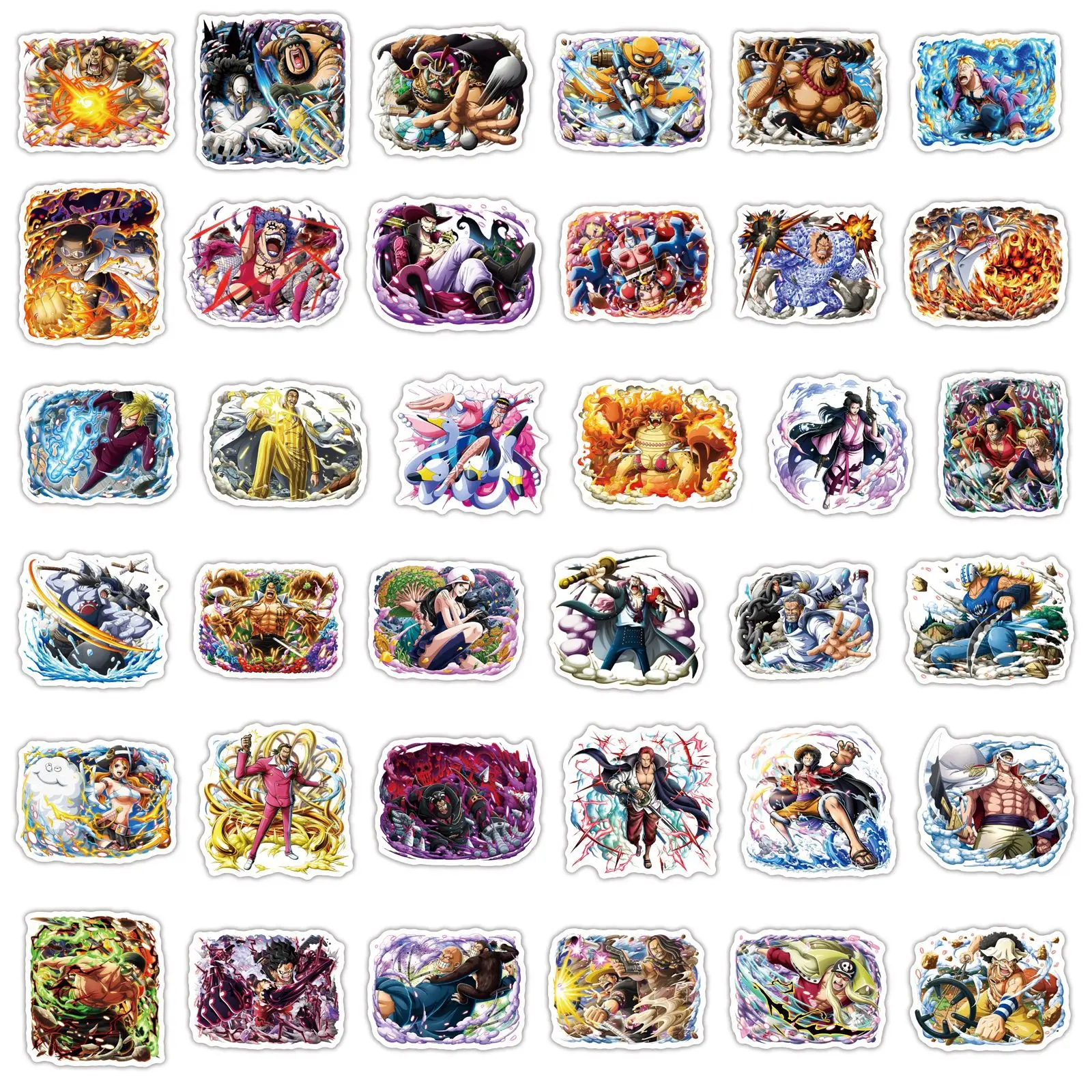 

10/30/65PCS New ONE PIECE Anime Cool Doodle Decoration Stickers Creative Decals Children's Toys for Water Cups Pencil Box Laptop