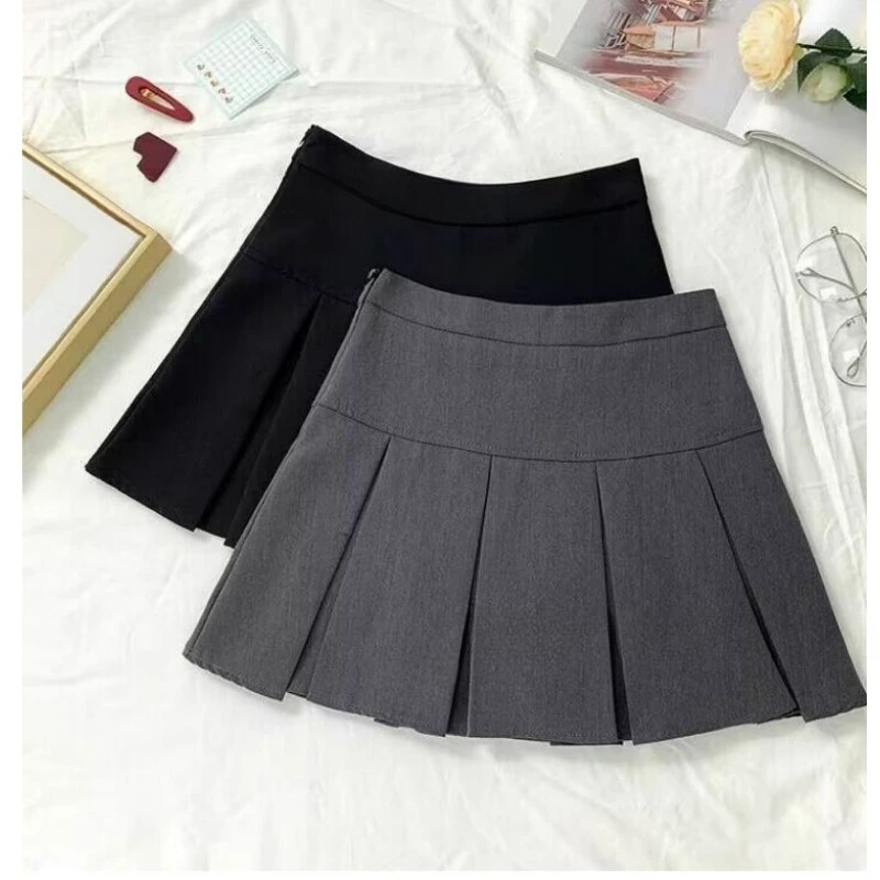 

Nifty Solid Color Pleated High Waist Female Spring Summer 2025 New Skirt Black Short Skirt A-line Fashion Classics Youth Kawaii