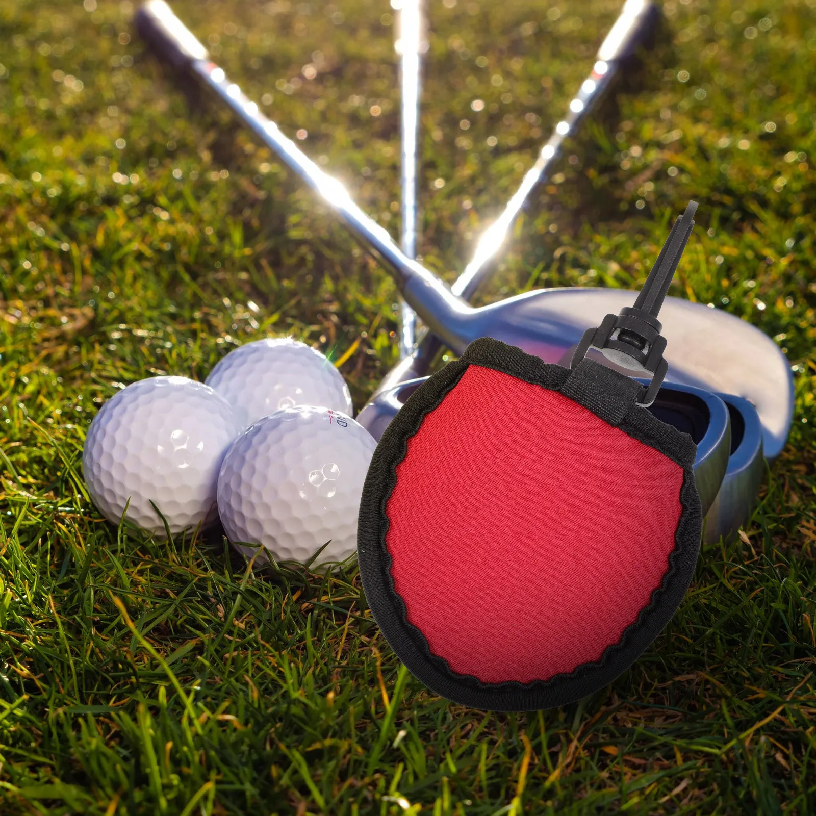 Golf Ball Protector Bag Premium Neoprene Wipe Storage Pouch Cleaning Durable Lining Hook Design Practical Gift For